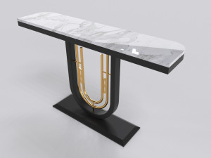 Luxury console table gold and charcoal minimalist modern 3D Model