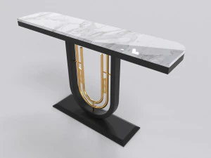 Mesa de console luxuosa em ouro e carv&atilde;o minimalista moderna Modelo 3D