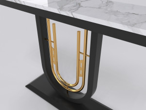 Luxury console table gold and charcoal minimalist modern 3D Model