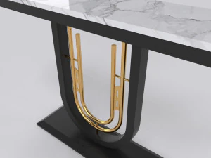Mesa de console luxuosa em ouro e carv&atilde;o minimalista moderna Modelo 3D