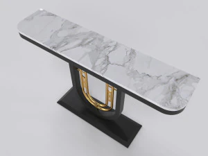 Mesa de console luxuosa em ouro e carv&atilde;o minimalista moderna Modelo 3D