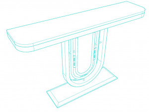 Luxury console table gold and charcoal minimalist modern 3D Model