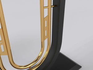 Mesa de console luxuosa em ouro e carv&atilde;o minimalista moderna Modelo 3D