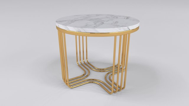 Mindi gold SIde table 3D 模型 .c4d .max .obj .3ds .fbx .stl .blend 