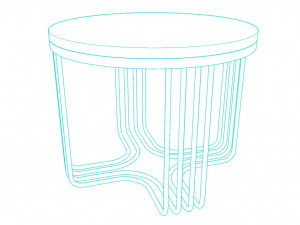 Mindi gold SIde table 3D 模型