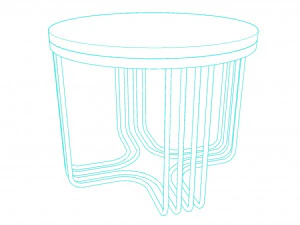 Mindi gold SIde table 3D Model