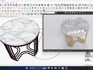 Mindi gold SIde table 3D Model