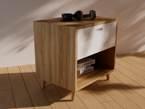 Side table 1 drawer Modello 3D