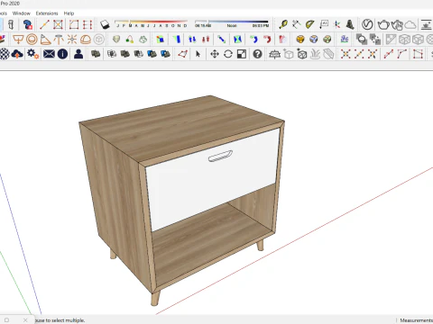Side table 1 drawer 3D Model