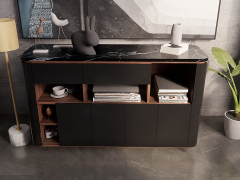 Buffet modern minimalist tropis 3D 모델