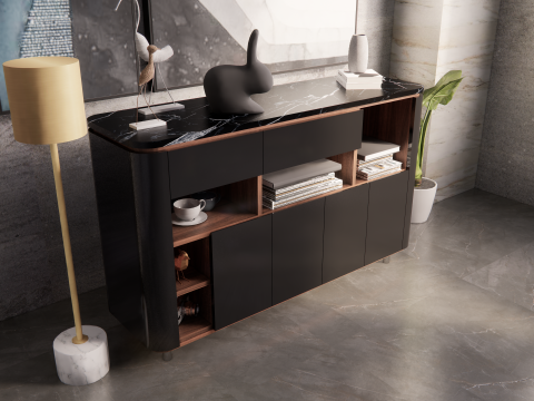 Buffet modern minimalist tropis 3D 모델