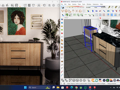 Buf&ecirc; retr&ocirc; Modelo 3D