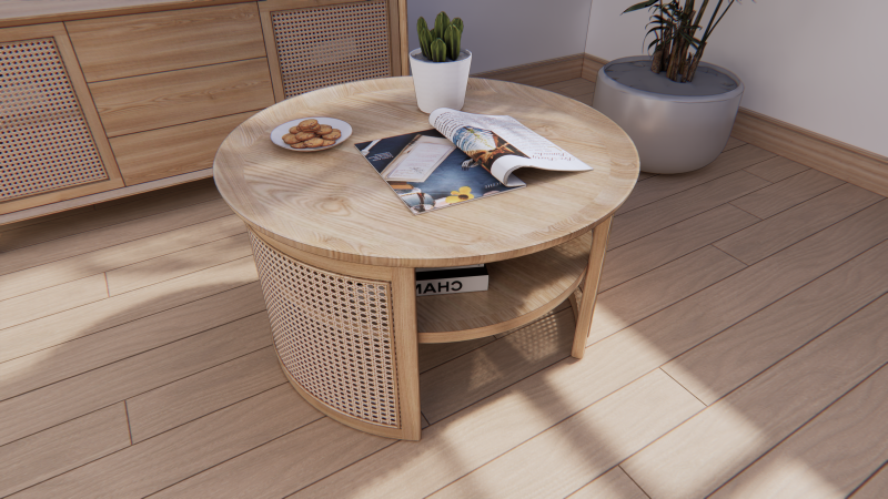 Coffee table rattan 3D Model .c4d .max .obj .3ds .fbx .stl .blend 