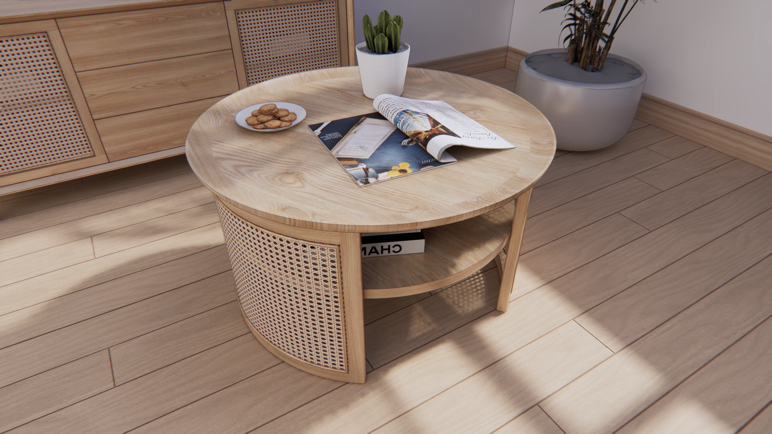 Coffee table rattan 3D Model .c4d .max .obj .3ds .fbx .stl .blend