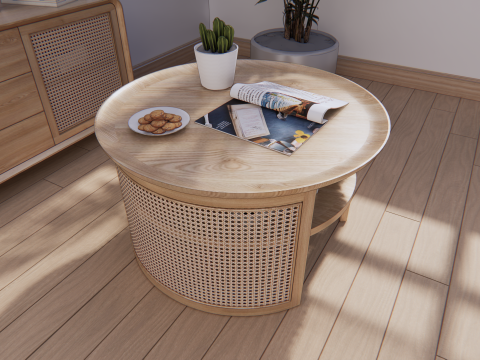 Coffee table rattan 3D Model