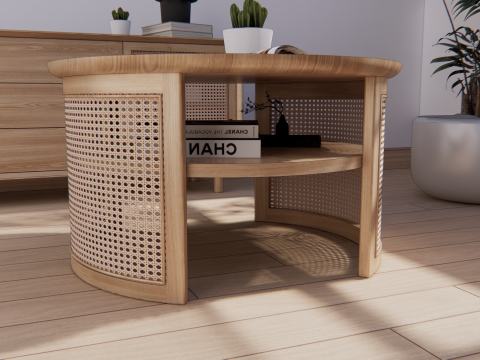 Coffee table rattan 3D Model