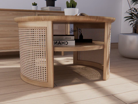 Coffee table rattan 3D Model