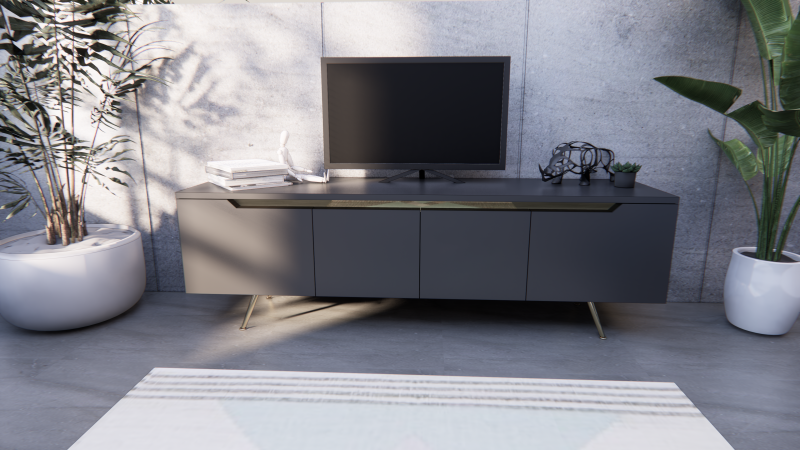 Tv Stand minimalist with accent stainless 3D Model .c4d .max .obj .3ds .fbx .stl .blend 