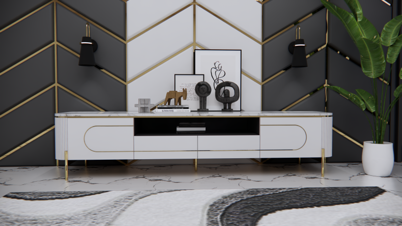 Tv stand minimalist 3D Model .c4d .max .obj .3ds .fbx .stl .blend 