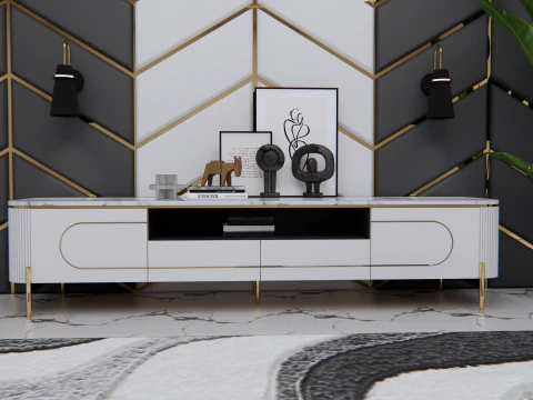 Szafka pod telewizor minimalistyczna Model 3D