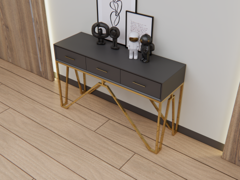 Console table minimalist with stainless legs 3D Model