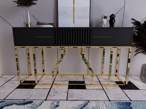 Console table minimalist 160x45x85 cm 3D मॉडल