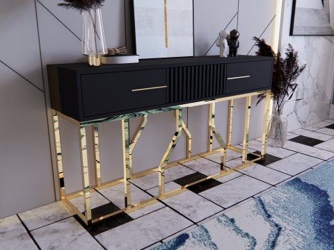 Console table minimalist 160x45x85 cm 3D Model