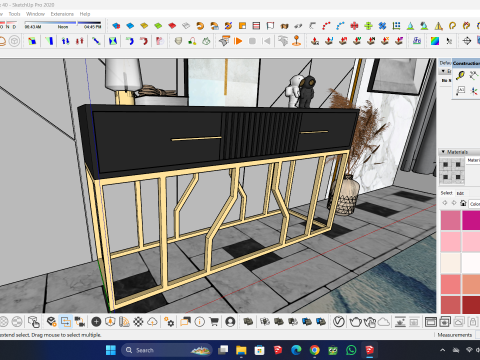 Console table minimalist 160x45x85 cm 3D Model