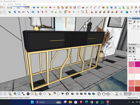 Console table minimalist 160x45x85 cm 3D Model
