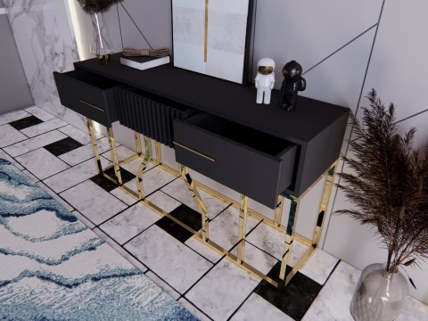 Console table minimalist 160x45x85 cm 3D Model