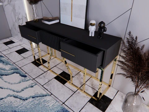 Console table minimalist 160x45x85 cm 3D Model