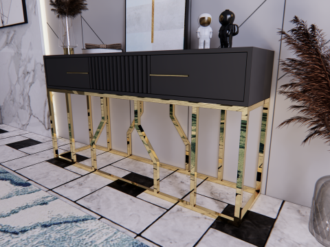 Console table minimalist 160x45x85 cm 3D Model