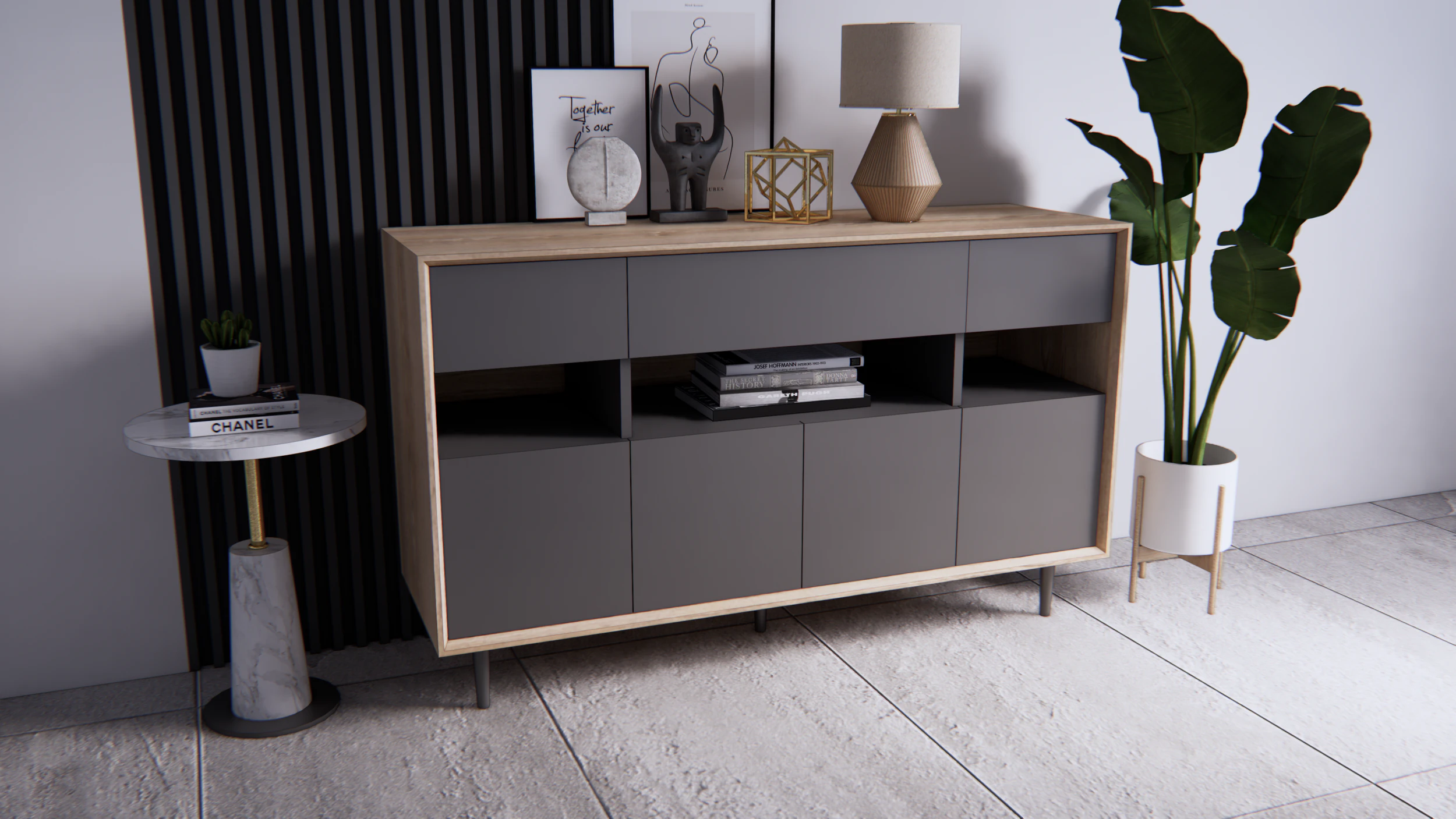 Buffet minimalist 3D Model .c4d .max .obj .3ds .fbx .stl .blend 