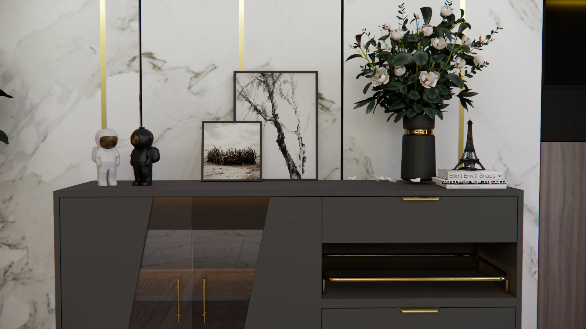 Buffet minimalista 150x45x85 cm Modelo 3D .c4d .max .obj .3ds .fbx .stl .blend