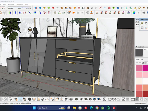 Buffet minimalista 150x45x85 cm Modelo 3D