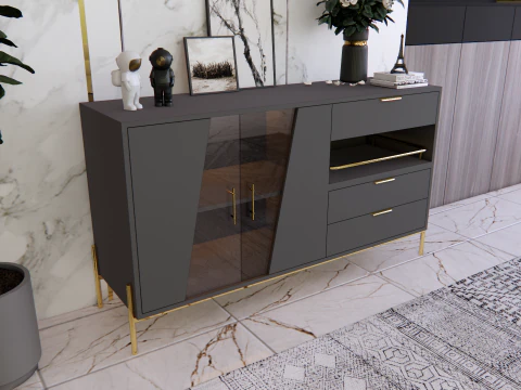 Buffet minimalista 150x45x85 cm Modelo 3D