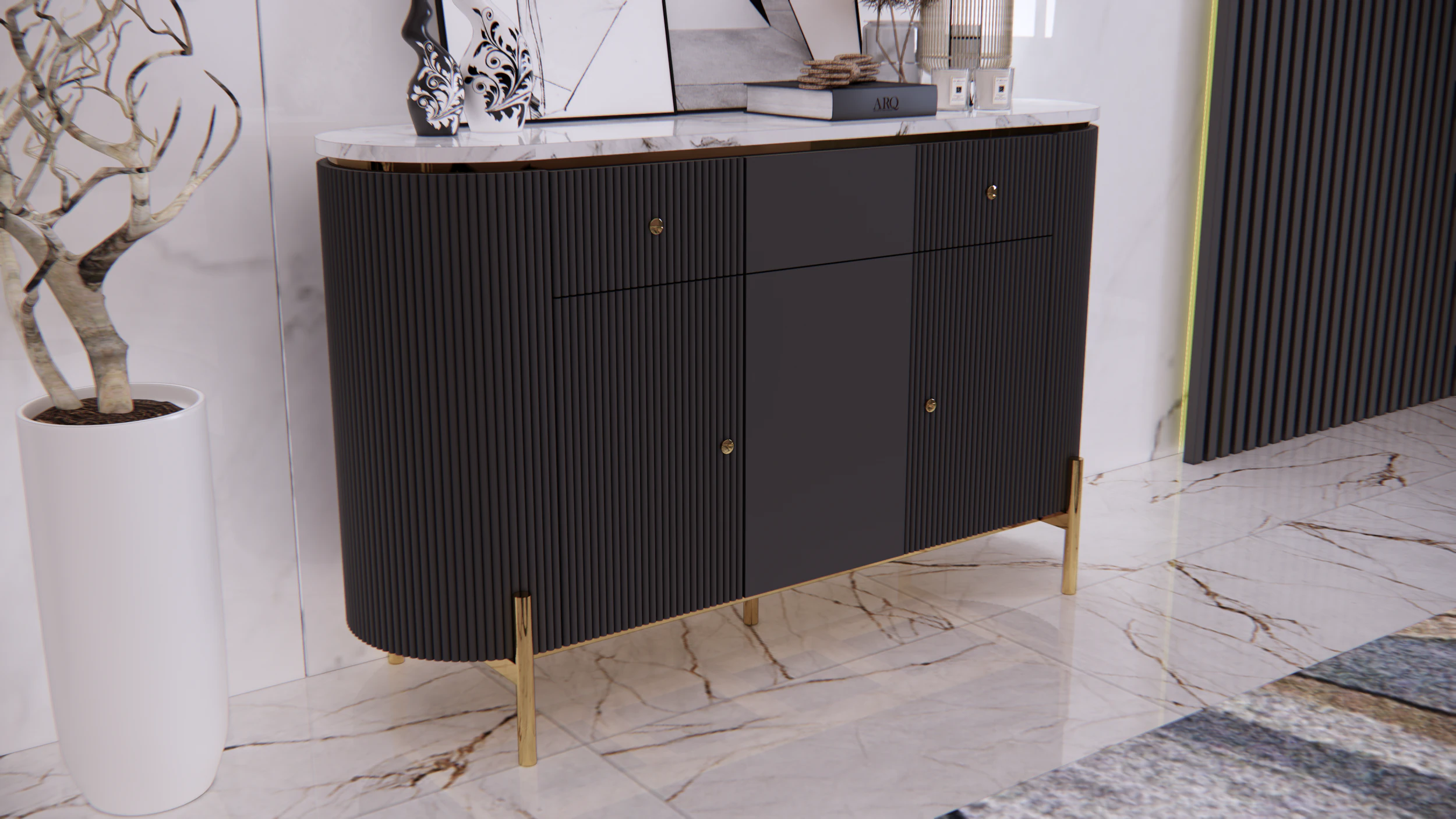 Buffet minimalist 140 x 40 x 85 cm 3D Model .c4d .max .obj .3ds .fbx .stl .blend