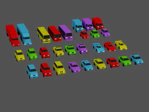 Casual Vehicles Pack Set of 29 Vehicles 3D Model