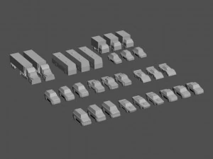 Casual Vehicles Pack Set of 29 Vehicles 3D Model
