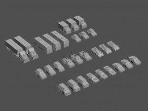 Casual Vehicles Pack Set of 29 Vehicles 3D Model
