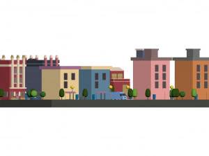 Lowpoly Cartoon City Pack 1 3D Model