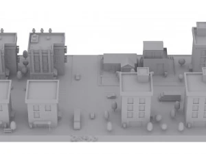Lowpoly Cartoon City Pack 1 3D Model