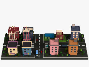 Lowpoly Cartoon City Pack 1 Modelo 3D