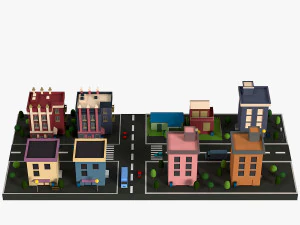 Lowpoly Cartoon City Pack 1 3D Model
