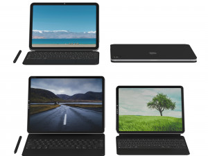 Ipad pro with keyboard Collection 3D-Modell