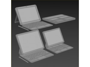 Ipad pro with keyboard Collection Modello 3D