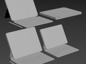 Ipad pro with keyboard Collection Modello 3D