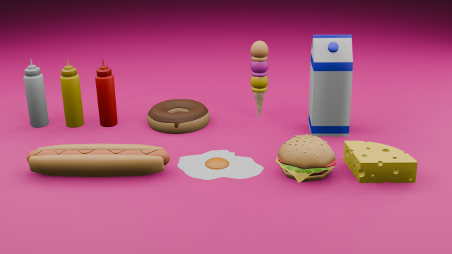 Food collection 3D 모델 .c4d .max .obj .3ds .fbx .stl .blend 