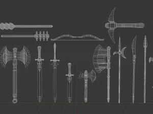 Melee weapons collection 3D-Modell