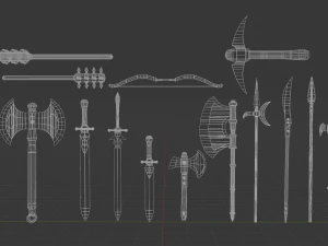 Melee weapons collection 3D Model